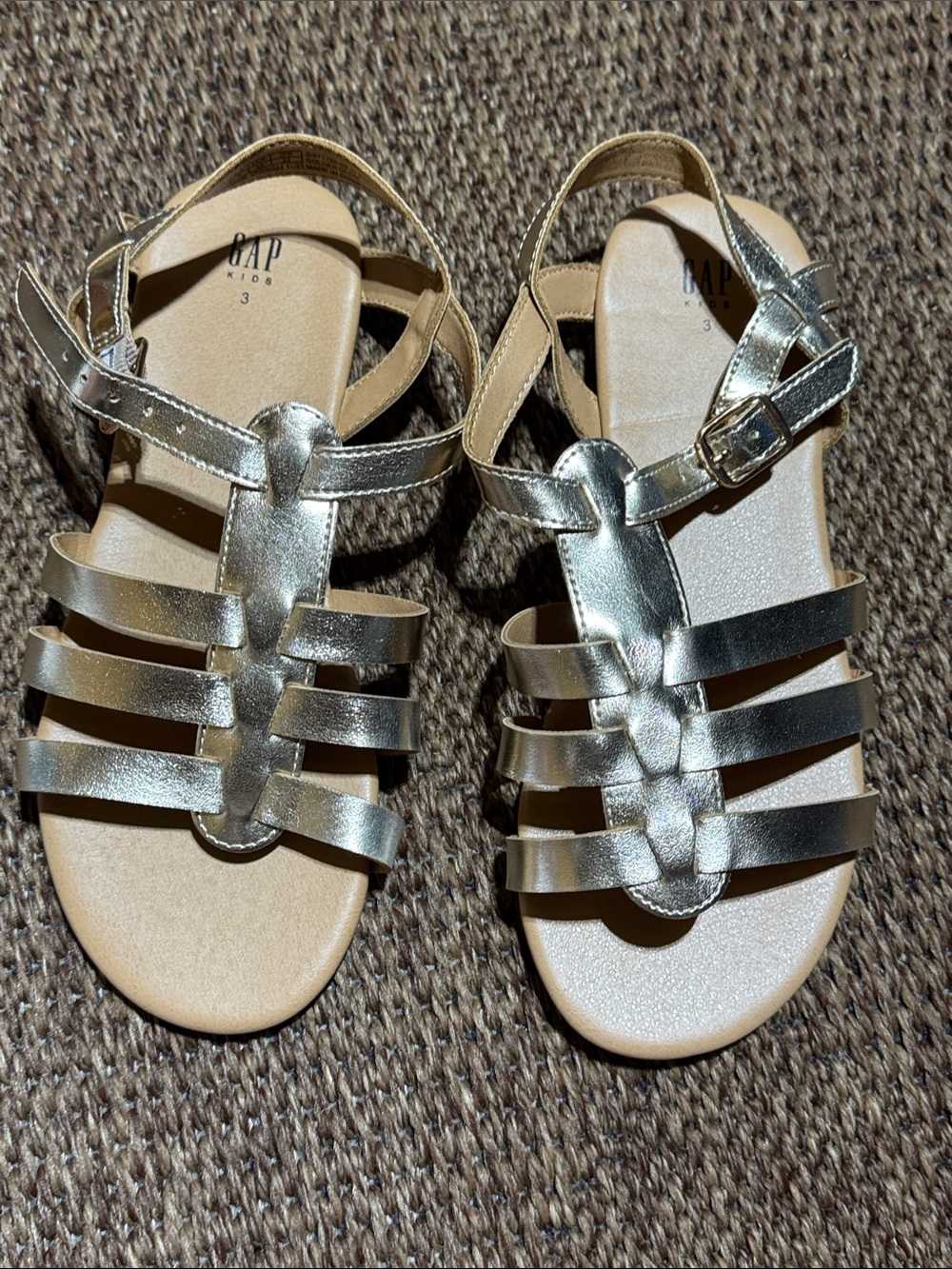 GAP Kids Metallic Gold Strappy Gladiator Sandals
